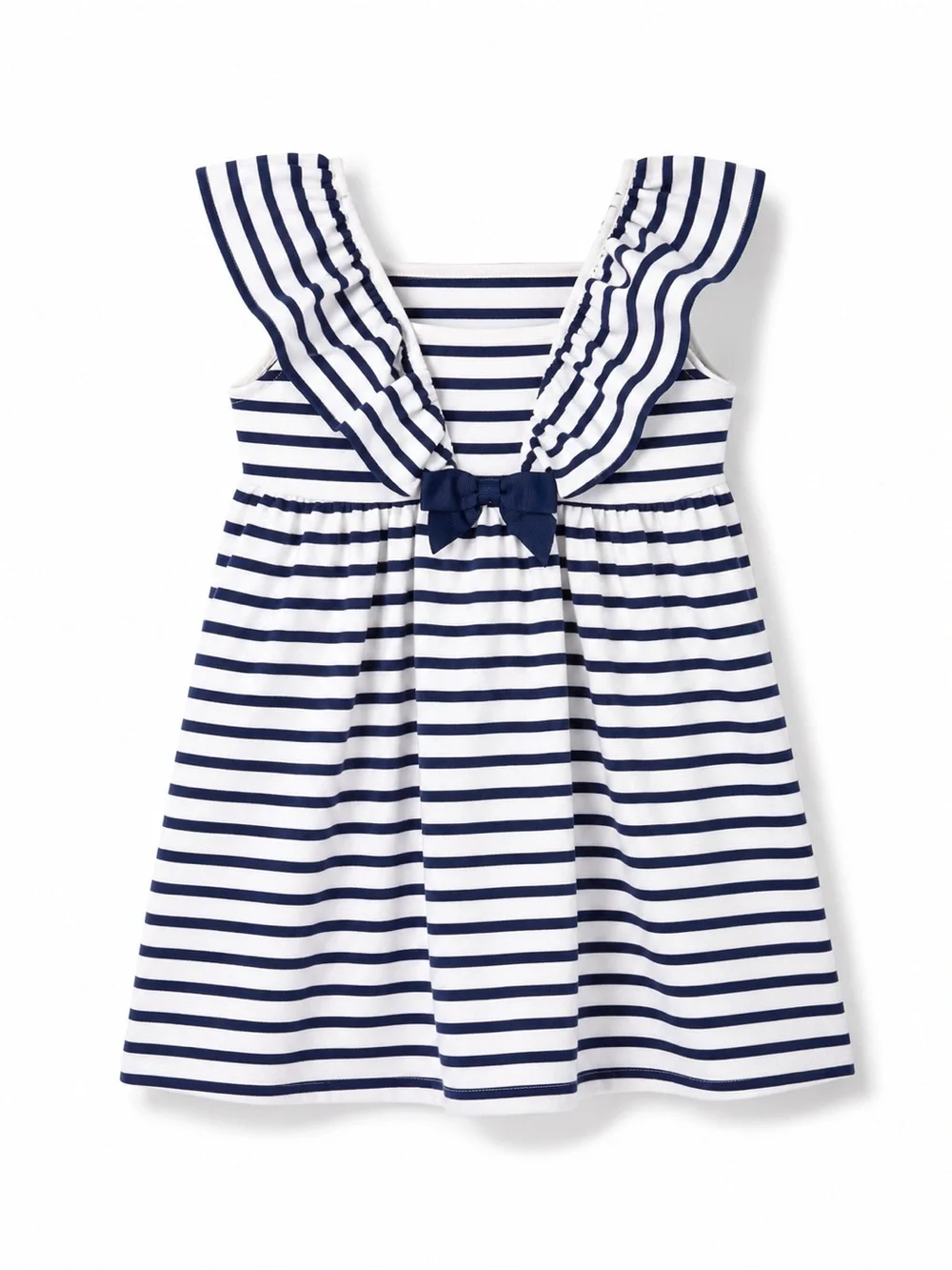 JANIE & JACK Nautical Navy Striped Ruffle Dress Girls 8